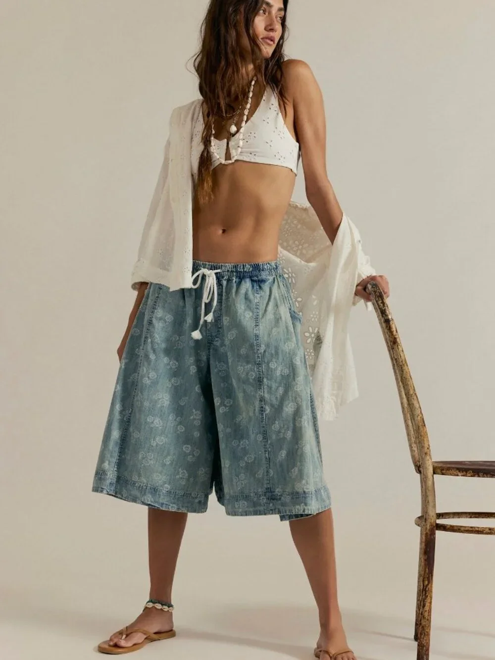 Free People We The Free Distant Lover Printed Culottes